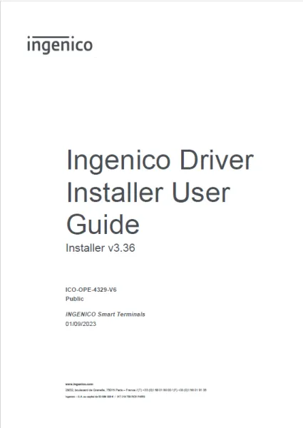 Ingenico Driver Installer v3.36 User Guide
